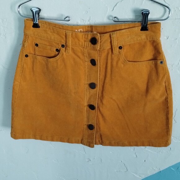 No Boundaries High Rise Mustard Corduroy Skirt - Picture 6 of 7
